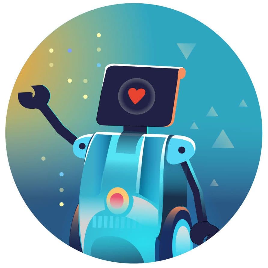 Friendly AI Robot waving